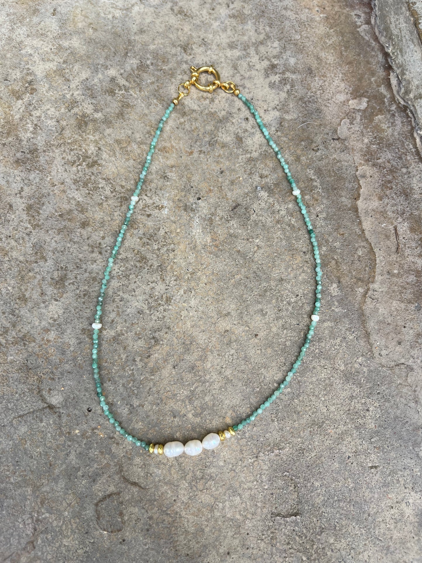 Emerald and Fresh water pearl