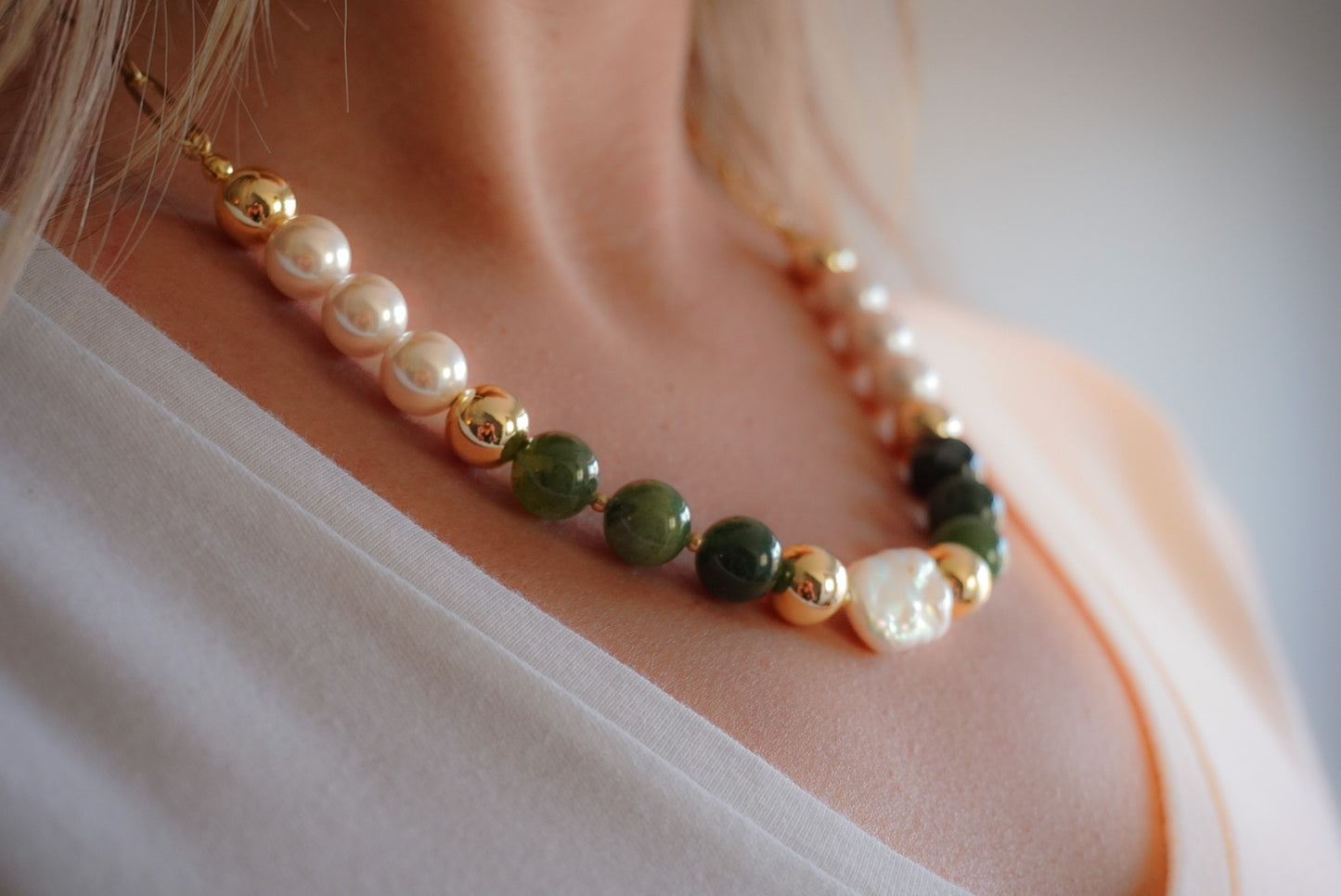 The "Evergreen" Baroque Pearl and Gemstone Necklace
