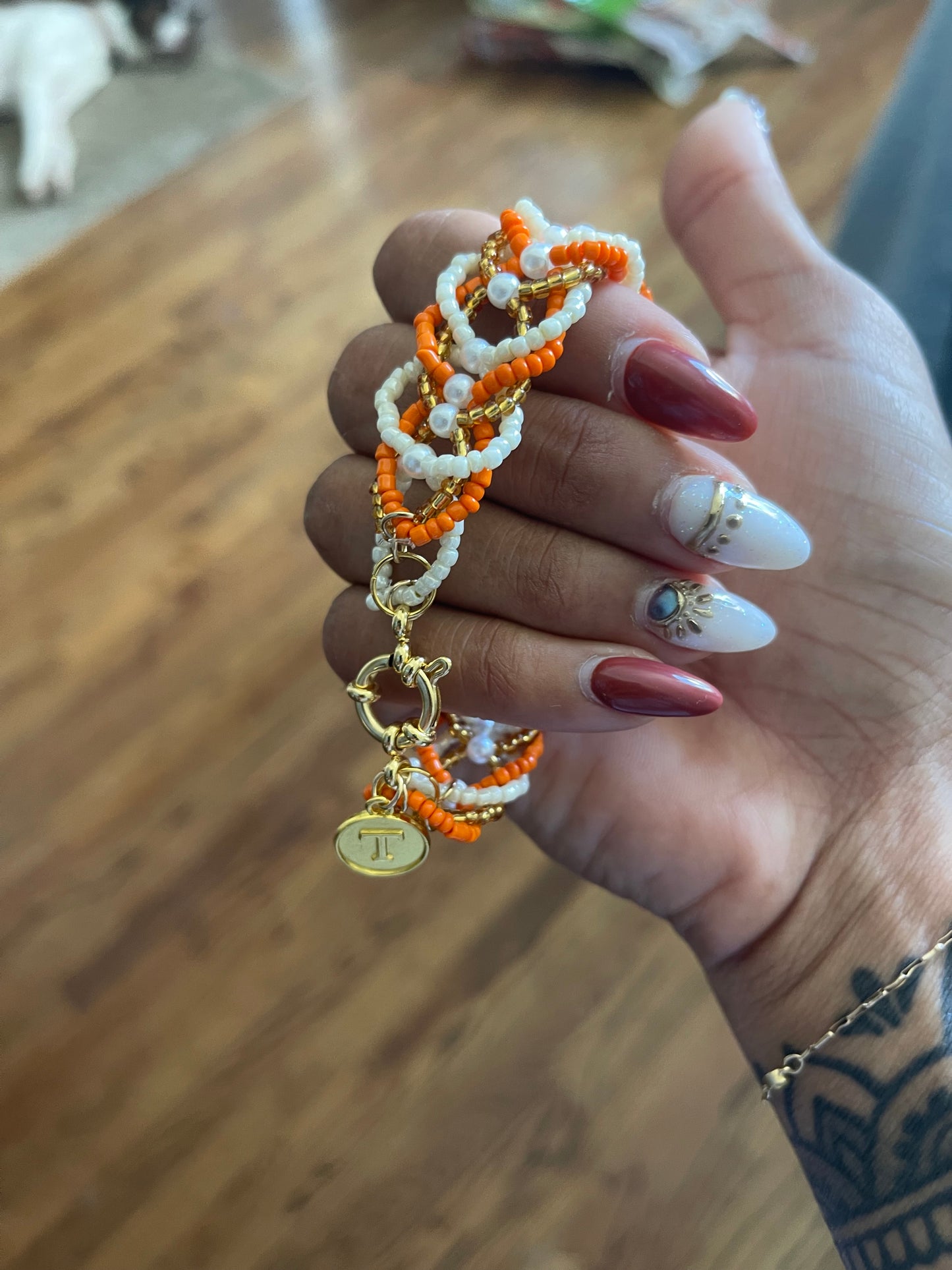 Tripled layered game day bracelet