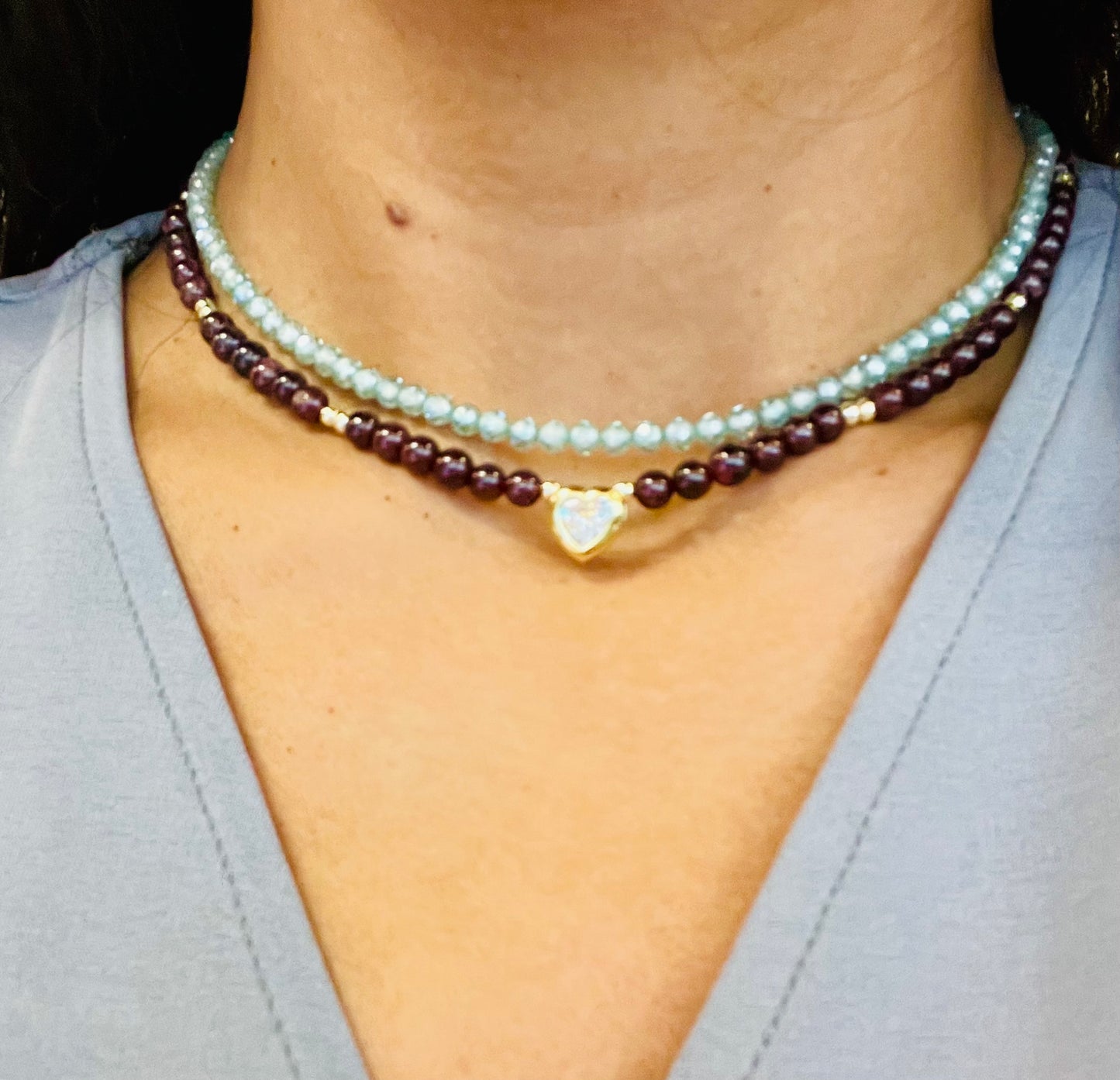 Garnet Amour Heart Necklace