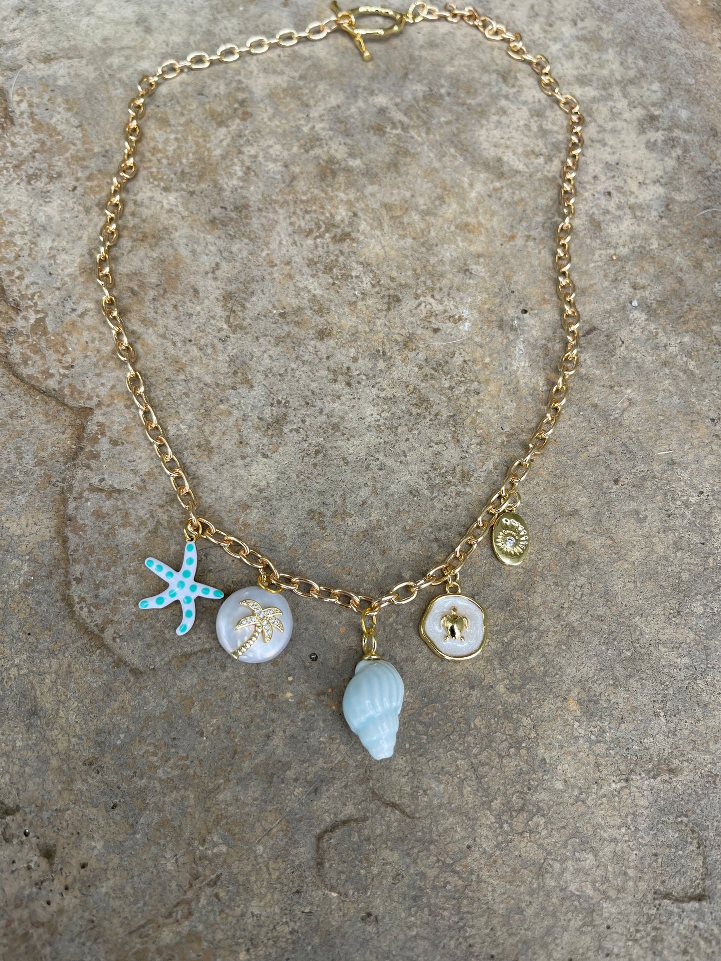 Beach charm necklace