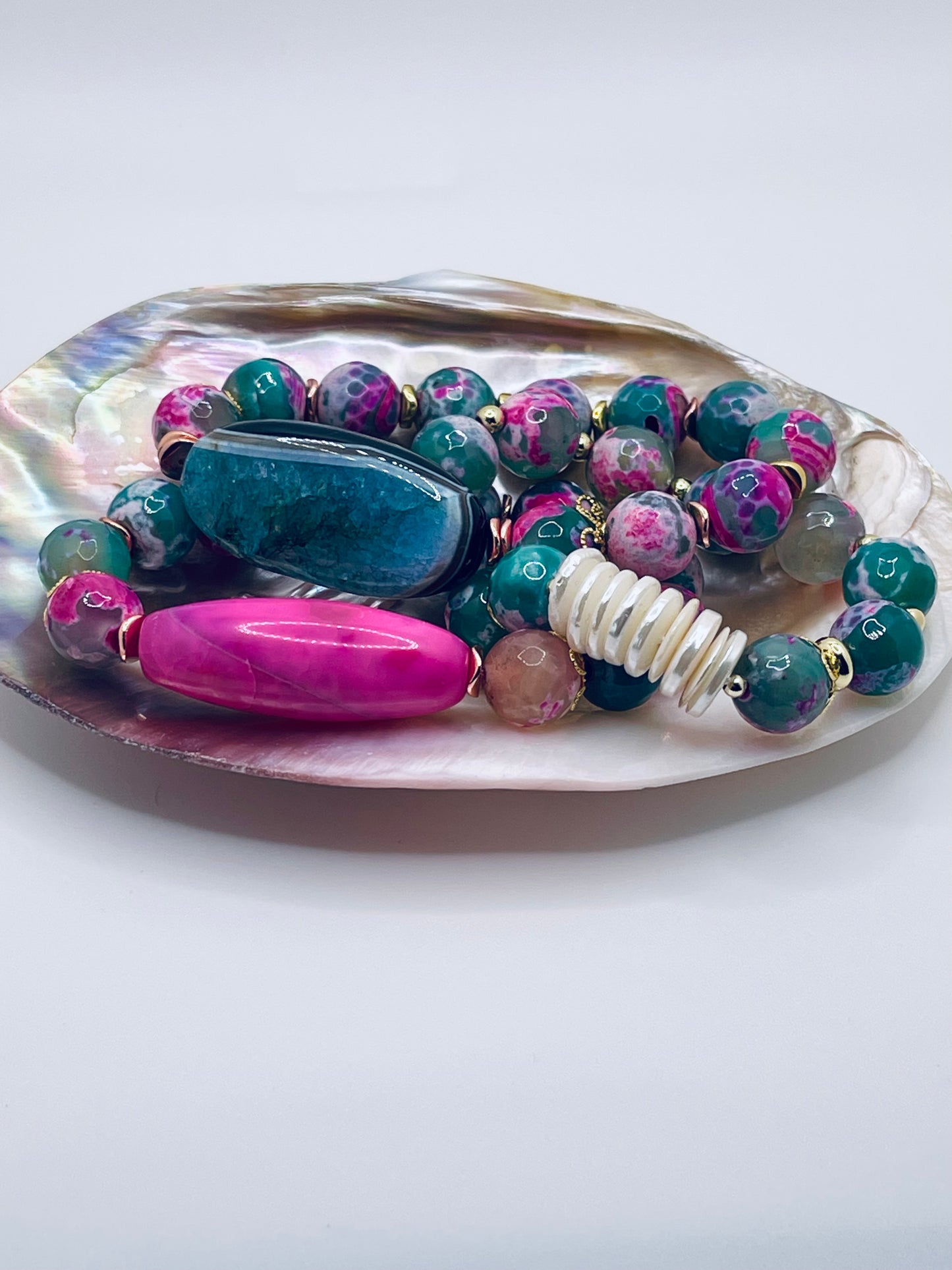 Lagoon Bloom Bracelet Stack