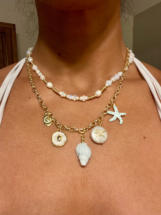 Beach charm necklace