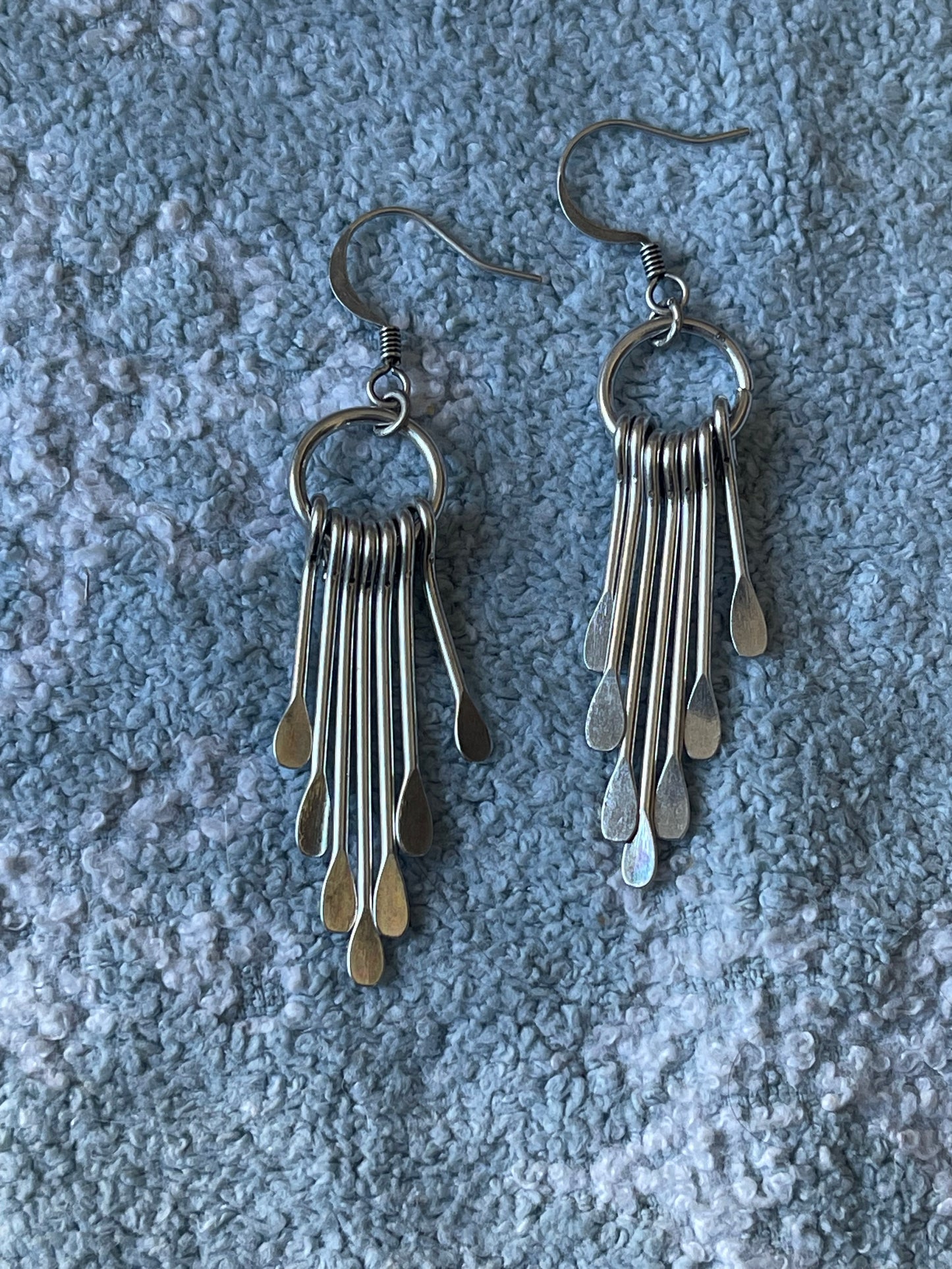 Silver Cascade Fringe Earrings