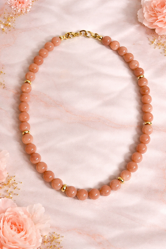 Blush Glow Peach Moonstone Choker
