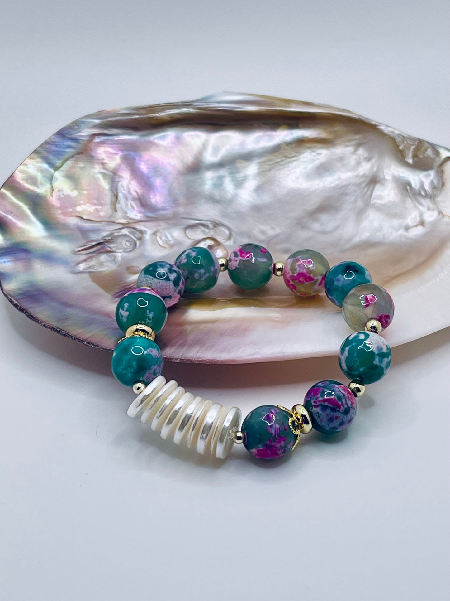 Lagoon Bloom Bracelet Stack