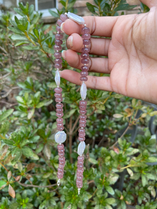 Fig Jade & Freshwater Pearl Necklace