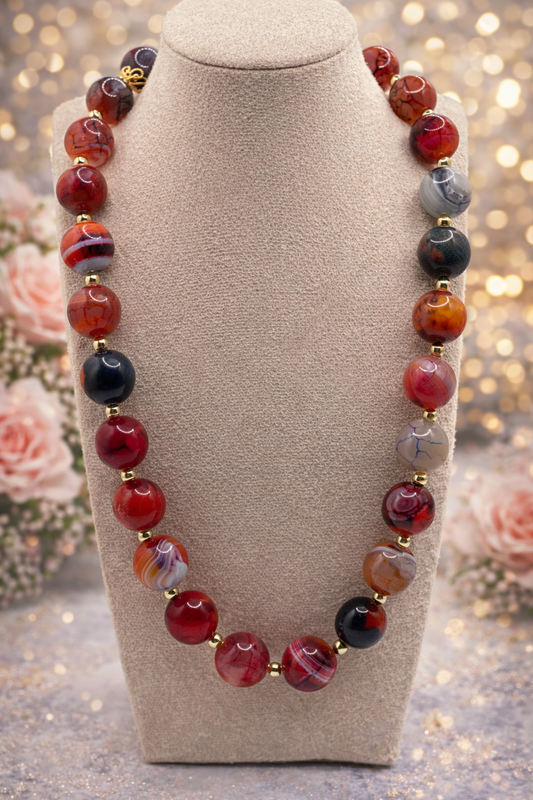 Ember Mosaic Agate Necklace