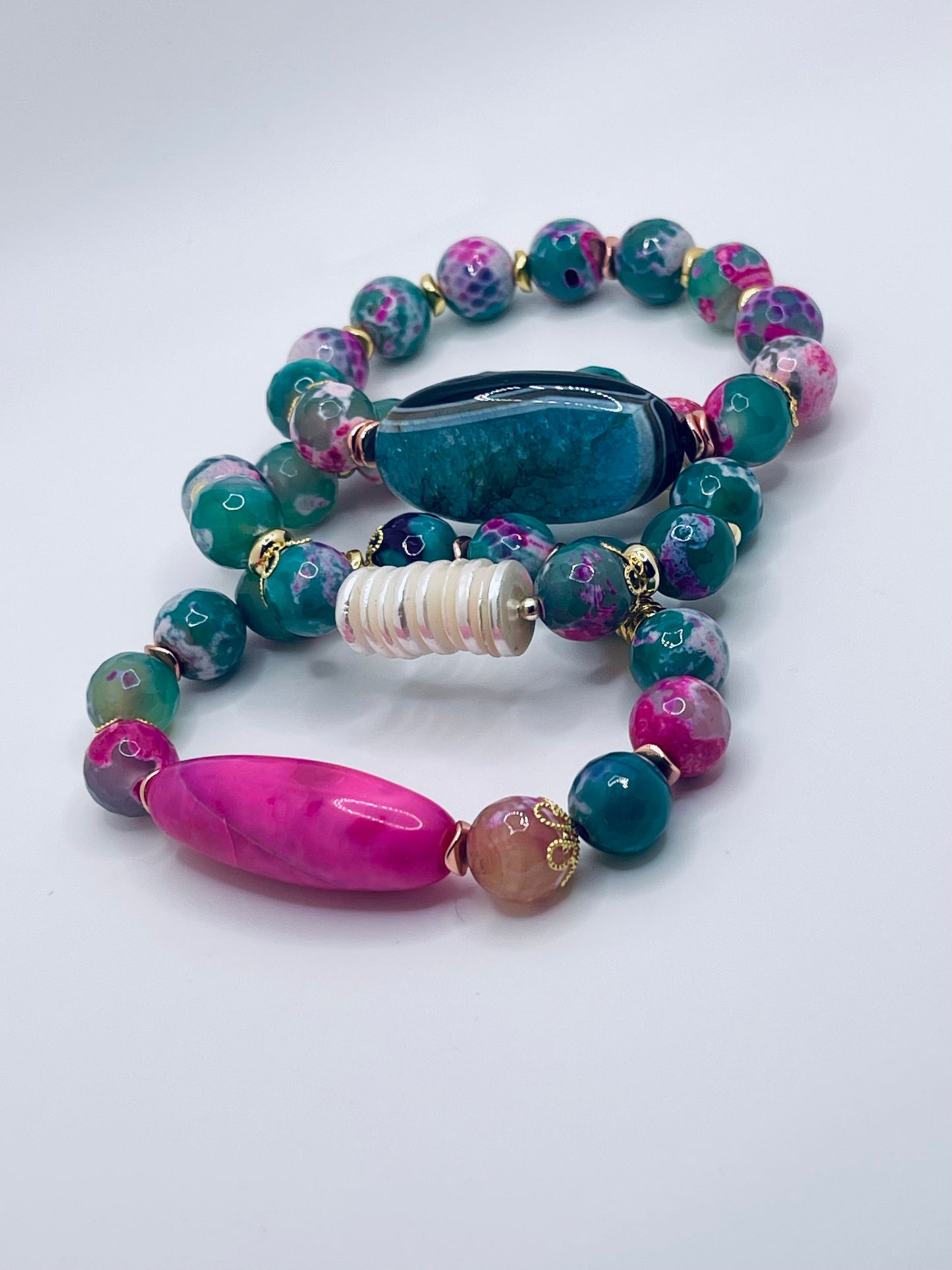 Lagoon Bloom Bracelet Stack