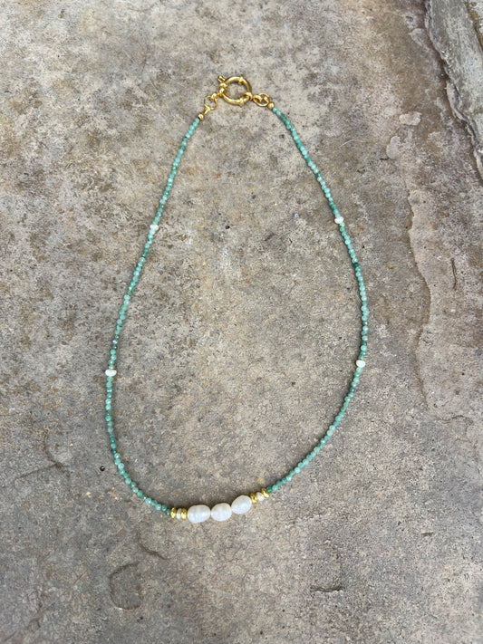 Emerald and Fresh water pearl