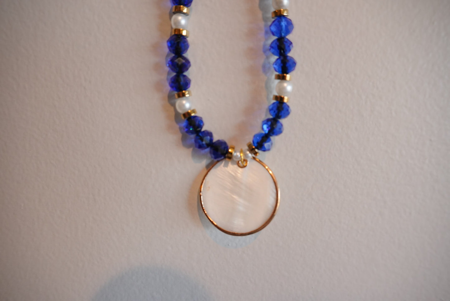 Blue Glass and Freshwater Pearls