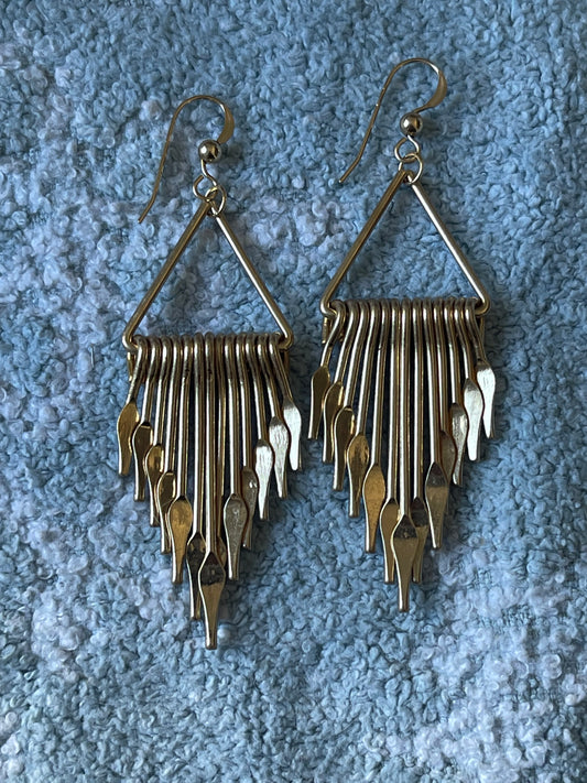 Golden Cascade Fringe Earrings