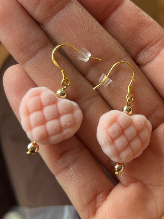 Velvet Puffy Heart Earrings