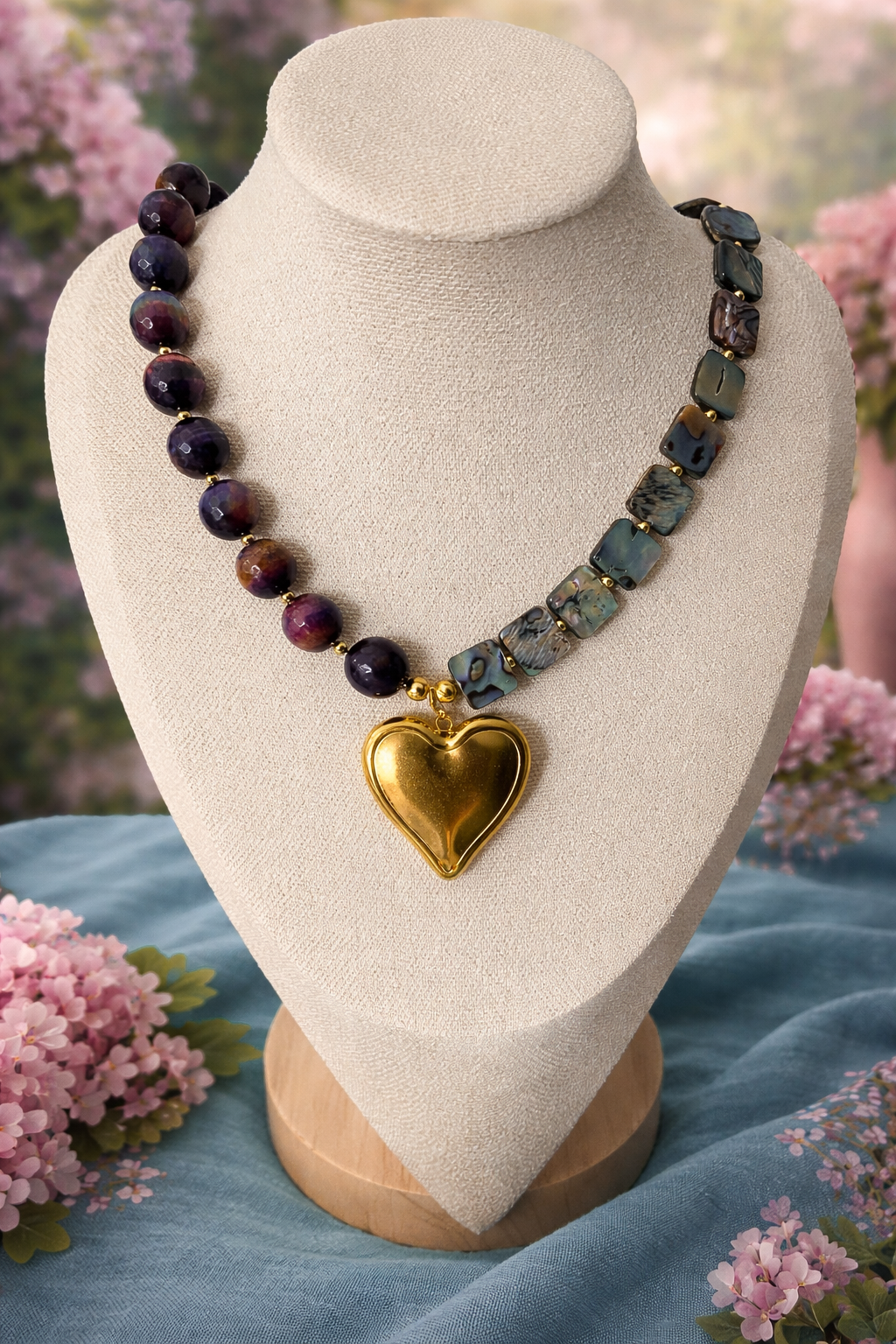 Golden Eclipse Heart Necklace
