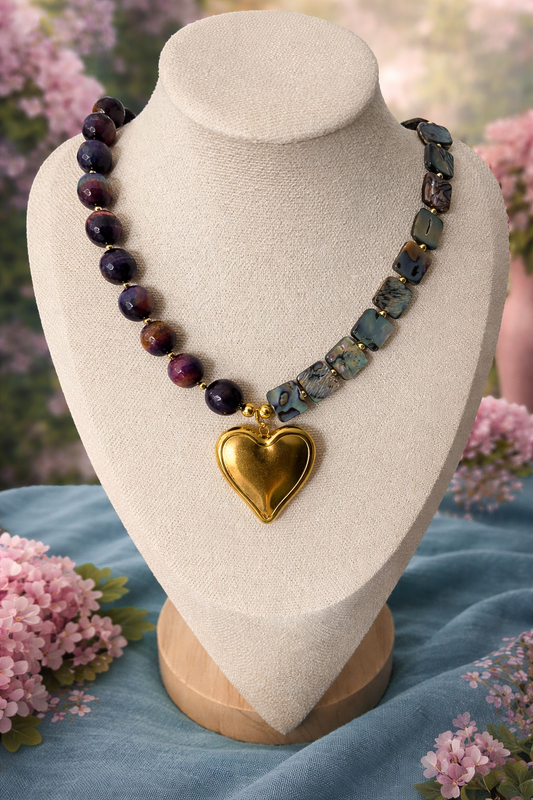 Golden Eclipse Heart Necklace