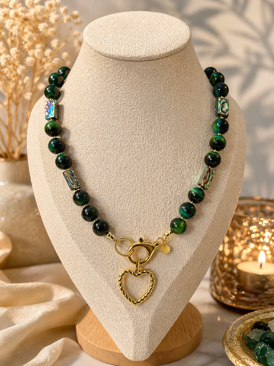 Emerald Tide Heart Necklace